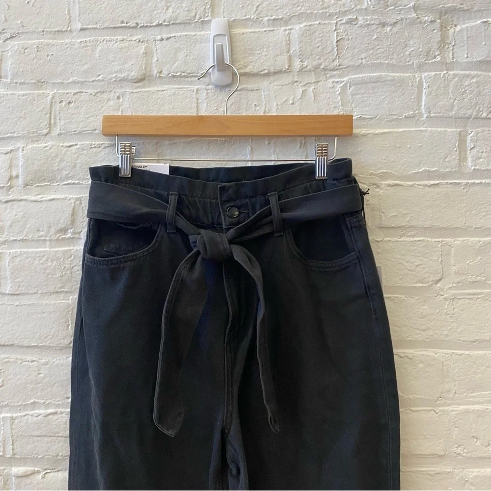 Joe's Jeans || Brinkley High-Rise Paperbag Straight Jeans Belted Black 28‎ NWT